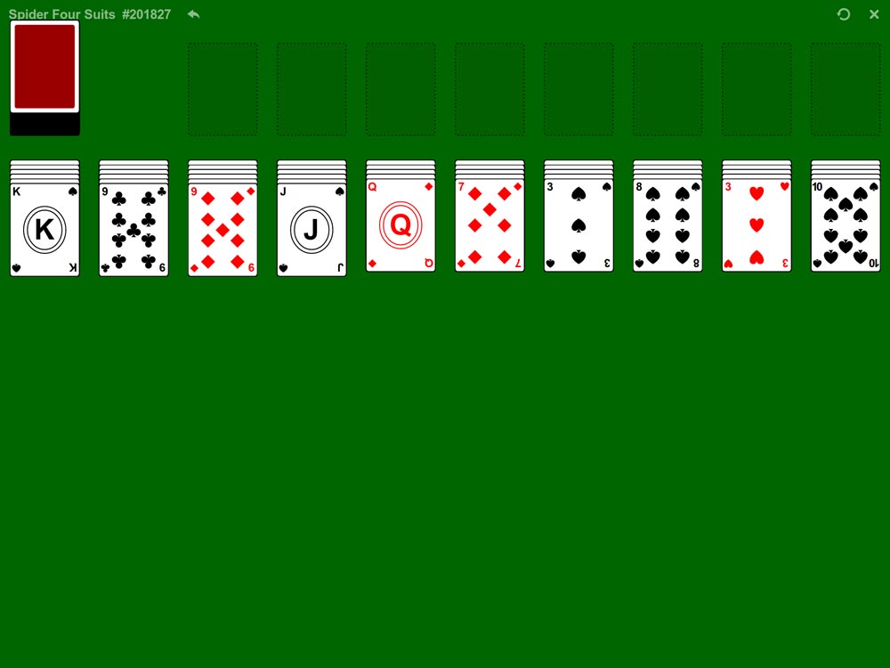 Solitaire Spider Classic (1, 2, 4 suits) — Igrajte online